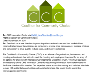 CCC Offers Public Comment to CMS Innovation Center